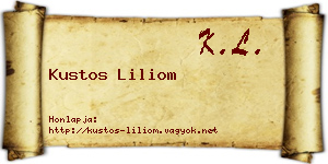 Kustos Liliom névjegykártya
